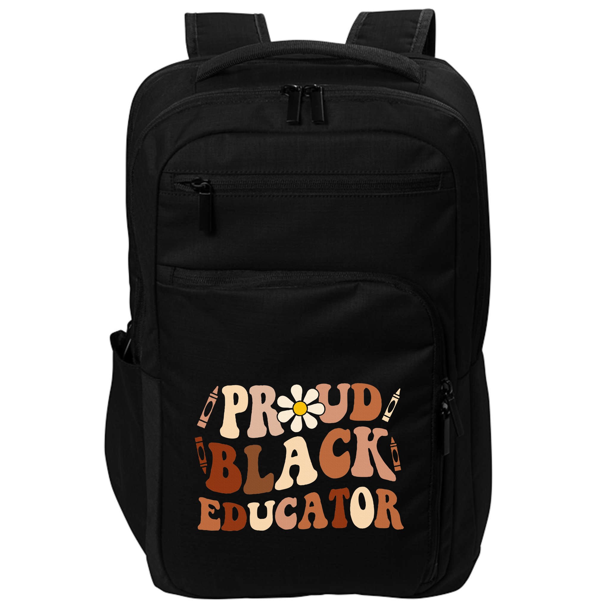 Groovy Proud Black Educator African Pride Black History Impact Tech Backpack