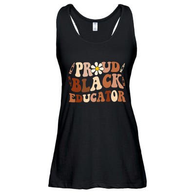 Groovy Proud Black Educator African Pride Black History Ladies Essential Flowy Tank