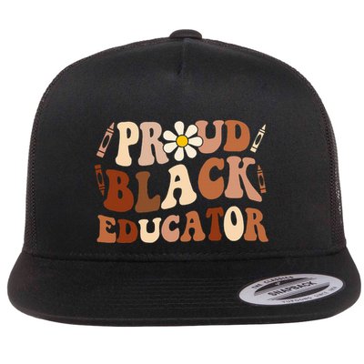 Groovy Proud Black Educator African Pride Black History Flatbill Hat
