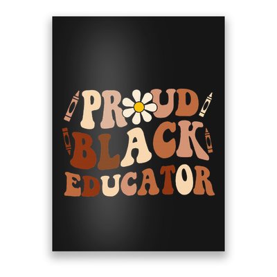 Groovy Proud Black Educator African Pride Black History Poster