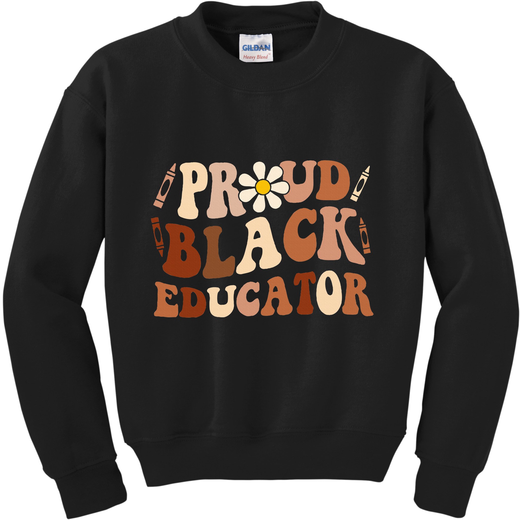 Groovy Proud Black Educator African Pride Black History Kids Sweatshirt