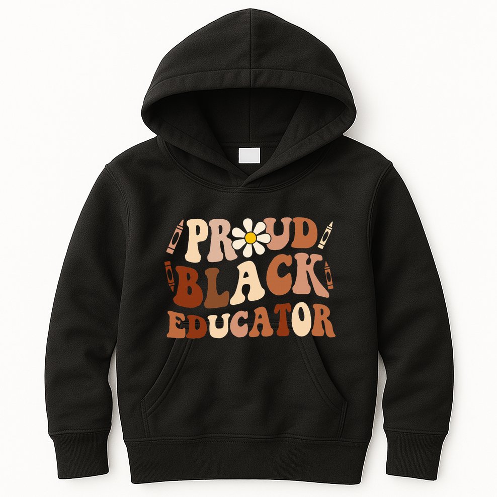Groovy Proud Black Educator African Pride Black History Kids Hoodie