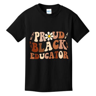 Groovy Proud Black Educator African Pride Black History Kids T-Shirt