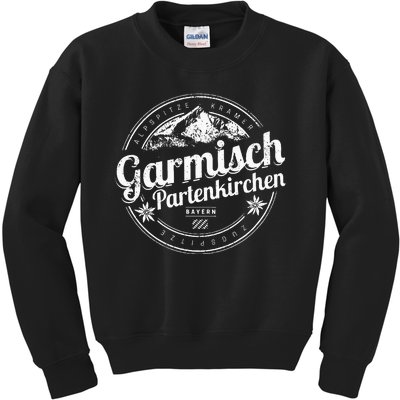 Garmisch Partenkirchen Bavaria Vintage Alps Germany Souvenir Kids Sweatshirt