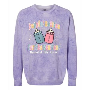 Groovy Poppin Bottles For The New Year Funny Nicu Nurse Xmas Colorblast Crewneck Sweatshirt