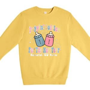 Groovy Poppin Bottles For The New Year Funny Nicu Nurse Xmas Premium Crewneck Sweatshirt