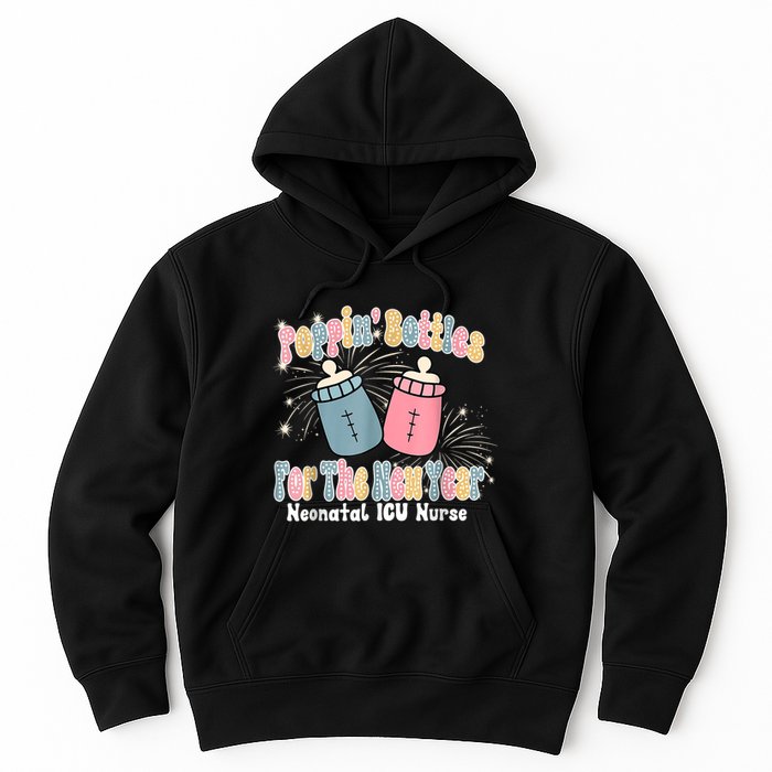 Groovy Poppin Bottles For The New Year Funny Nicu Nurse Xmas Hoodie