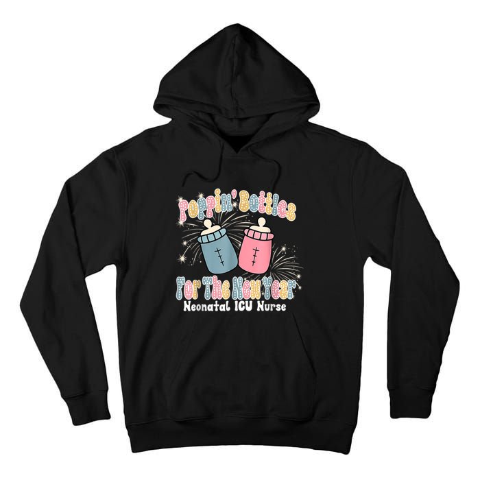 Groovy Poppin Bottles For The New Year Funny Nicu Nurse Xmas Tall Hoodie