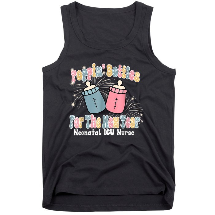 Groovy Poppin Bottles For The New Year Funny Nicu Nurse Xmas Tank Top