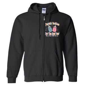 Groovy Poppin Bottles For The New Year Funny Nicu Nurse Xmas Full Zip Hoodie