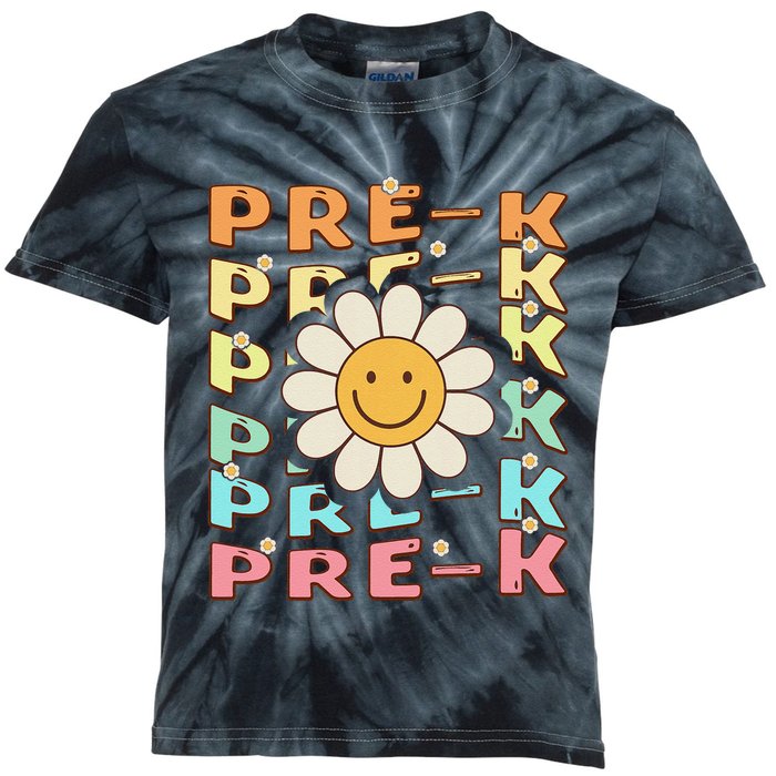 Groovy Prek Back To School Funny First Day Of Prek Kids Tie-Dye T-Shirt