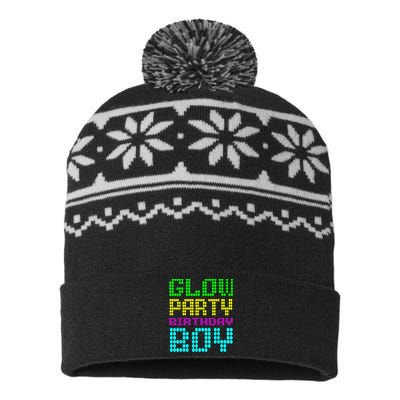 Glow Party Birthday Boy Party Retro USA-Made Snowflake Beanie