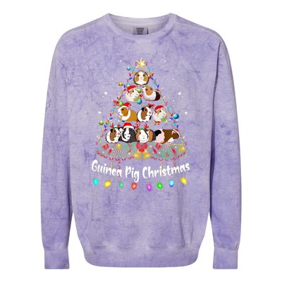 Guinea Pig Christmas Tree Animal Lovers Xmas Pajamas Colorblast Crewneck Sweatshirt