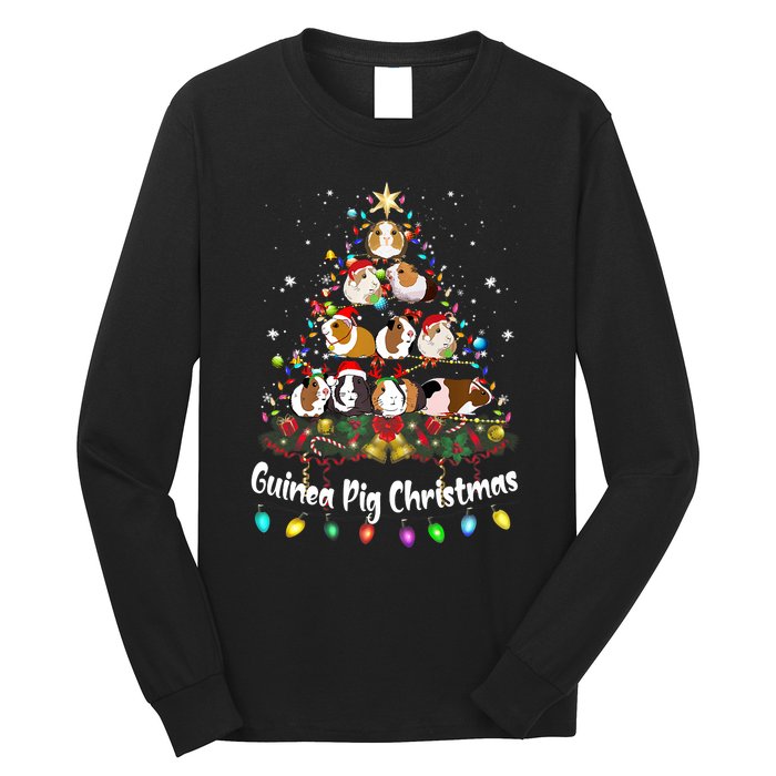 Guinea Pig Christmas Tree Animal Lovers Xmas Pajamas Long Sleeve Shirt