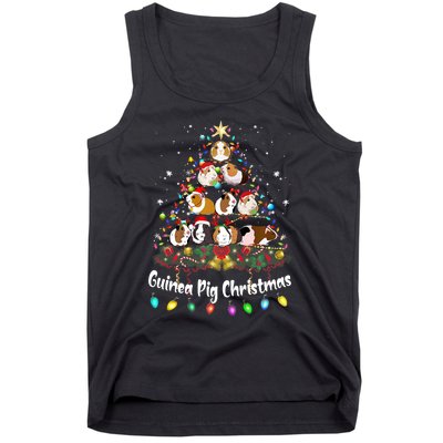 Guinea Pig Christmas Tree Animal Lovers Xmas Pajamas Tank Top