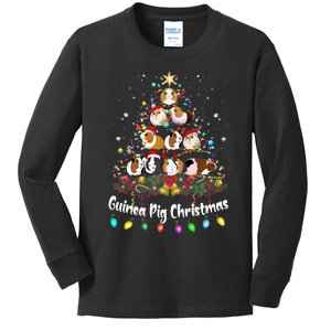 Guinea Pig Christmas Tree Animal Lovers Xmas Pajamas Kids Long Sleeve Shirt