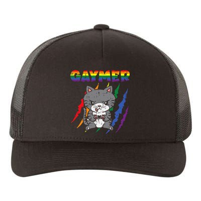 Gaymer Purride Cat Video Game Gamer Lgbtq Yupoong Adult 5-Panel Trucker Hat