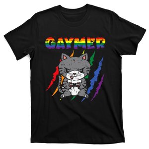 Gaymer Purride Cat Video Game Gamer Lgbtq T-Shirt