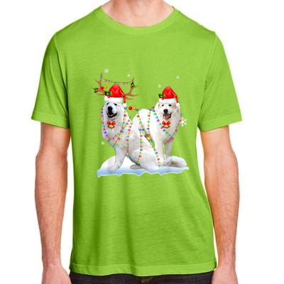 Great Pyrenees Christmas Tree Lights Reindeer Santa Xmas Adult ChromaSoft Performance T-Shirt