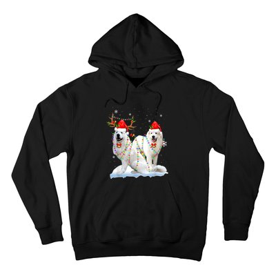 Great Pyrenees Christmas Tree Lights Reindeer Santa Xmas Hoodie