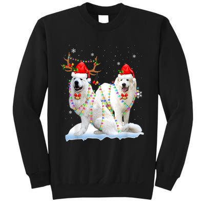 Great Pyrenees Christmas Tree Lights Reindeer Santa Xmas Sweatshirt