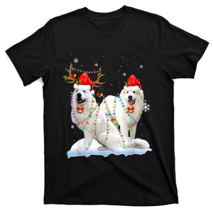 Great Pyrenees Christmas Tree Lights Reindeer Santa Xmas T-Shirt