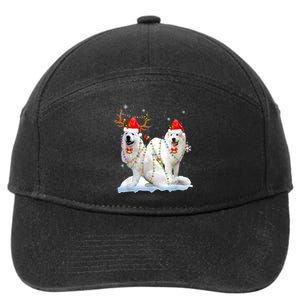 Great Pyrenees Christmas Tree Lights Reindeer Santa Xmas 7-Panel Snapback Hat