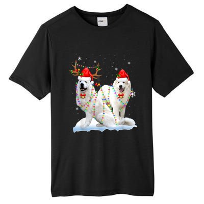 Great Pyrenees Christmas Tree Lights Reindeer Santa Xmas Tall Fusion ChromaSoft Performance T-Shirt