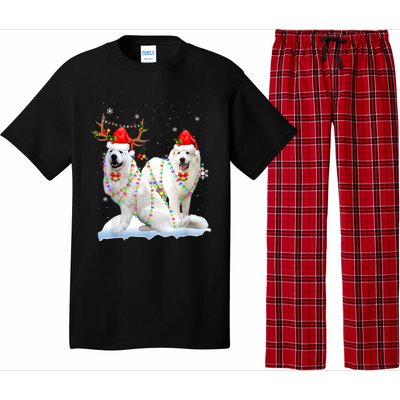 Great Pyrenees Christmas Tree Lights Reindeer Santa Xmas Pajama Set