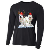 Great Pyrenees Christmas Tree Lights Reindeer Santa Xmas Cooling Performance Long Sleeve Crew