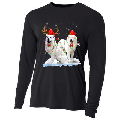 Great Pyrenees Christmas Tree Lights Reindeer Santa Xmas Cooling Performance Long Sleeve Crew