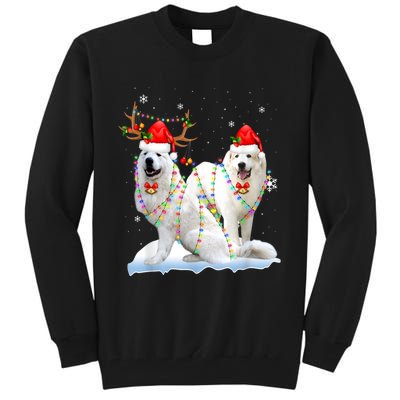 Great Pyrenees Christmas Tree Lights Reindeer Santa Xmas Tall Sweatshirt