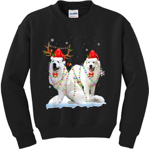 Great Pyrenees Christmas Tree Lights Reindeer Santa Xmas Kids Sweatshirt