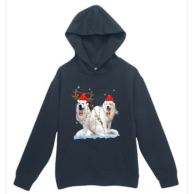 Great Pyrenees Christmas Tree Lights Reindeer Santa Xmas Urban Pullover Hoodie