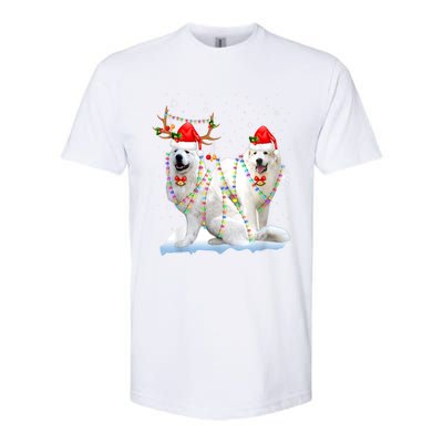 Great Pyrenees Christmas Tree Lights Reindeer Santa Xmas Softstyle CVC T-Shirt