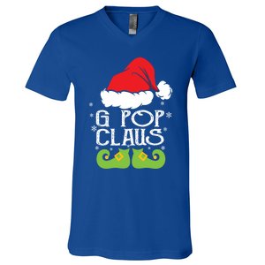 G Pop Claus Christmas Santa Family Matching Pajamas Xmas Gift V-Neck T-Shirt