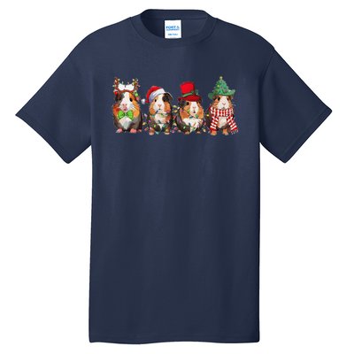 Guinea Pig Christmas Funny Cute Cavy Santa Hat Family Holiday Tall T-Shirt