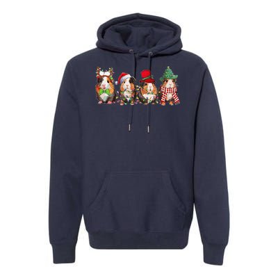 Guinea Pig Christmas Funny Cute Cavy Santa Hat Family Holiday Premium Hoodie