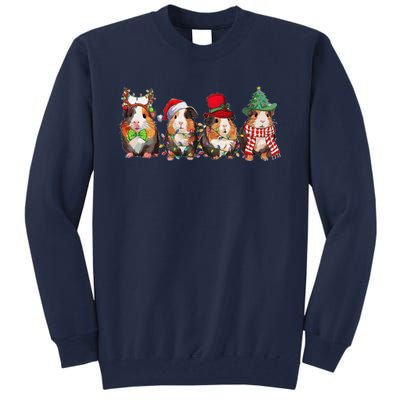 Guinea Pig Christmas Funny Cute Cavy Santa Hat Family Holiday Tall Sweatshirt