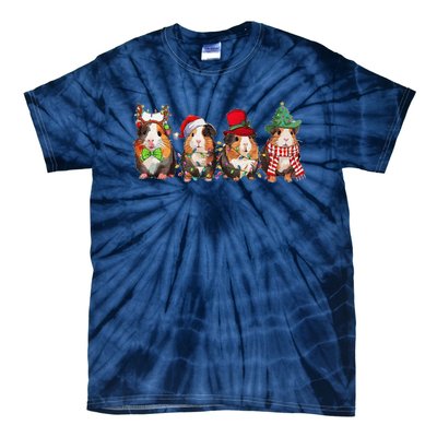 Guinea Pig Christmas Funny Cute Cavy Santa Hat Family Holiday Tie-Dye T-Shirt