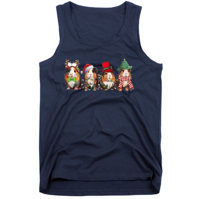 Guinea Pig Christmas Funny Cute Cavy Santa Hat Family Holiday Tank Top