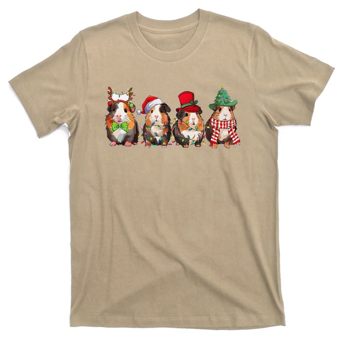 Guinea Pig Christmas Funny Cute Cavy Santa Hat Family Holiday T-Shirt