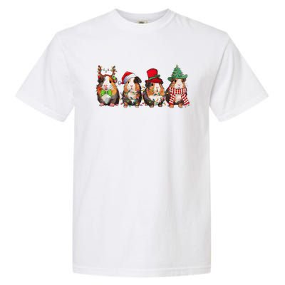 Guinea Pig Christmas Funny Cute Cavy Santa Hat Family Holiday Garment-Dyed Heavyweight T-Shirt