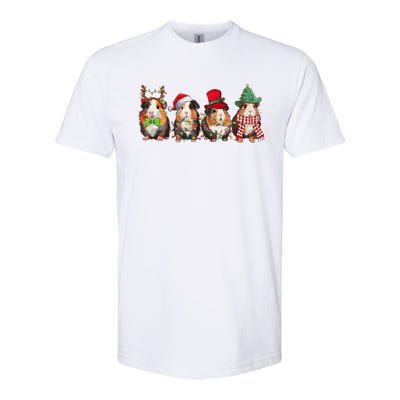 Guinea Pig Christmas Funny Cute Cavy Santa Hat Family Holiday Softstyle CVC T-Shirt