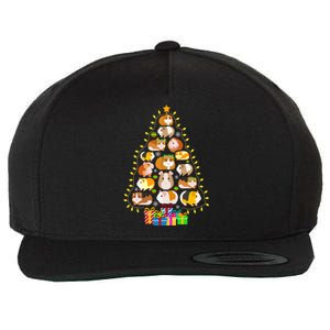 Guinea Pig Christmas Tree Funny Guinea Pig Christmas Lights Guinea Pig Christmas Wool Snapback Cap