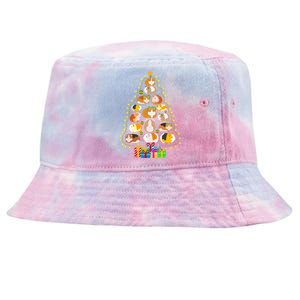 Guinea Pig Christmas Tree Funny Guinea Pig Christmas Lights Guinea Pig Christmas Tie-Dyed Bucket Hat