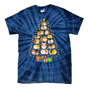 Guinea Pig Christmas Tree Funny Guinea Pig Christmas Lights Guinea Pig Christmas Tie-Dye T-Shirt