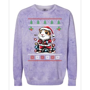 Guinea Pig Christmas Lights Ugly Christmas Xmas Swea Colorblast Crewneck Sweatshirt