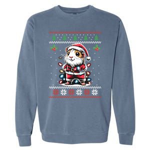 Guinea Pig Christmas Lights Ugly Christmas Xmas Swea Garment-Dyed Sweatshirt