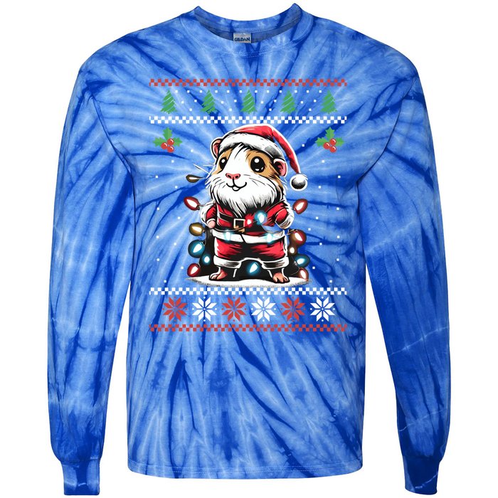 Guinea Pig Christmas Lights Ugly Christmas Xmas Swea Tie-Dye Long Sleeve Shirt